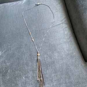 Multicolor metal tassel necklace chain